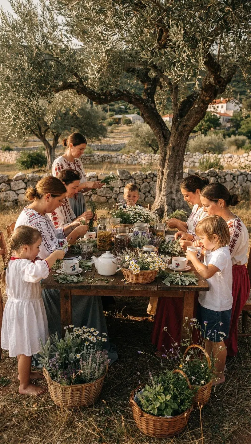 Tradicionalni hrvatski čaj s biljem u prirodnom okruženju.