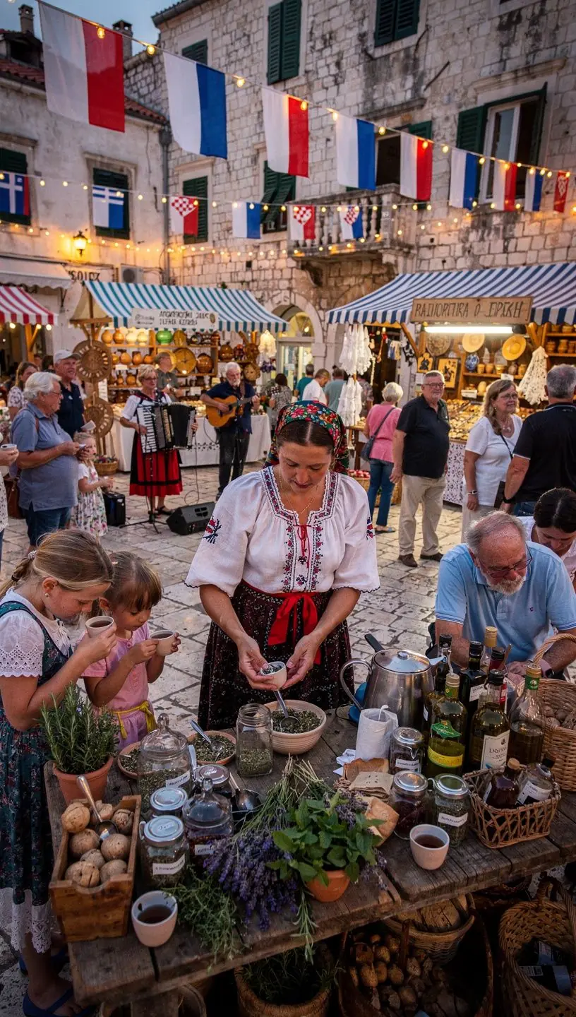 Uživanje u čaju s prijateljima na terasi s pogledom na more.